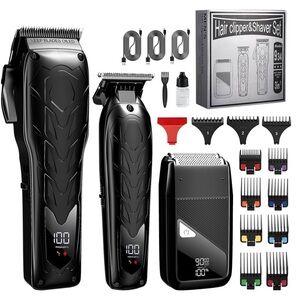 New Home Sleek Black Hair Clippers and Trimmer Set